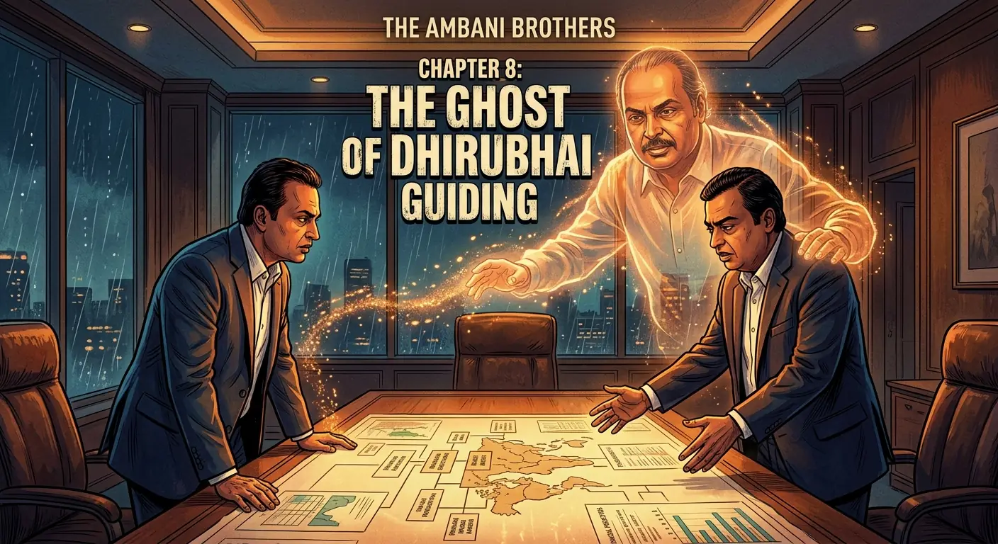 Illustration: Chapter 8 The Ghost of Dhirubhai  Guidin
