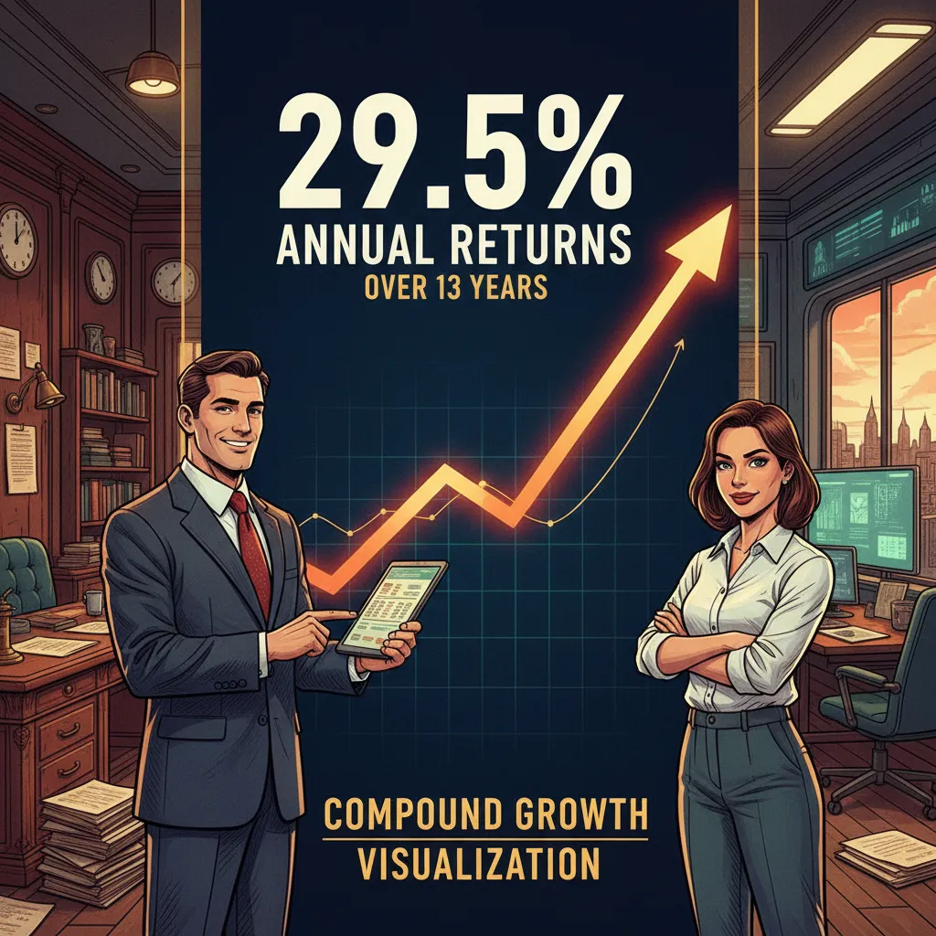 A chart showing Buffett Partnership returns versus the Dow Jones from 1957 to 1969