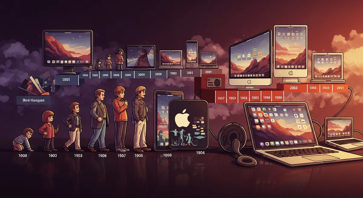 The Apple logo illuminated against a night sky — a legacy that endures