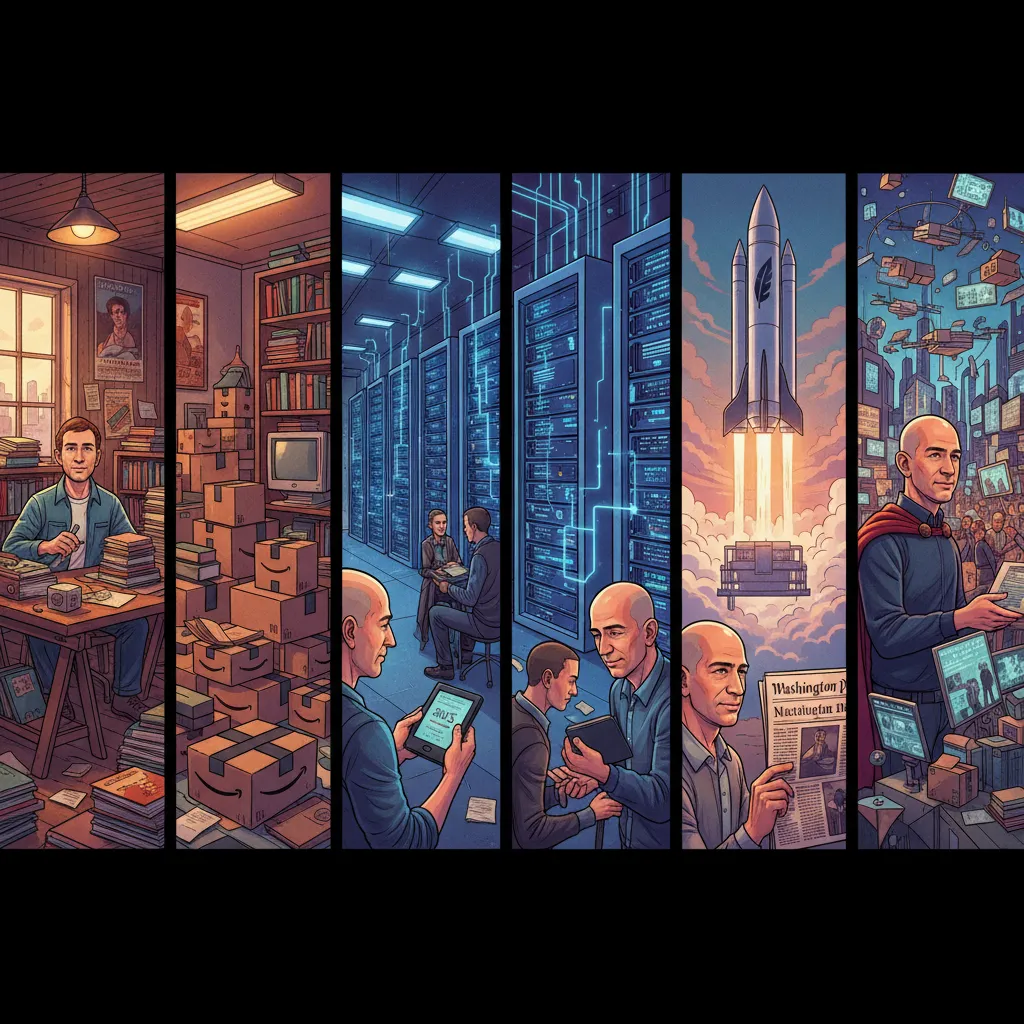 Bezos on a superyacht deck looking at Earth from the ocean — the post-CEO billionaire life