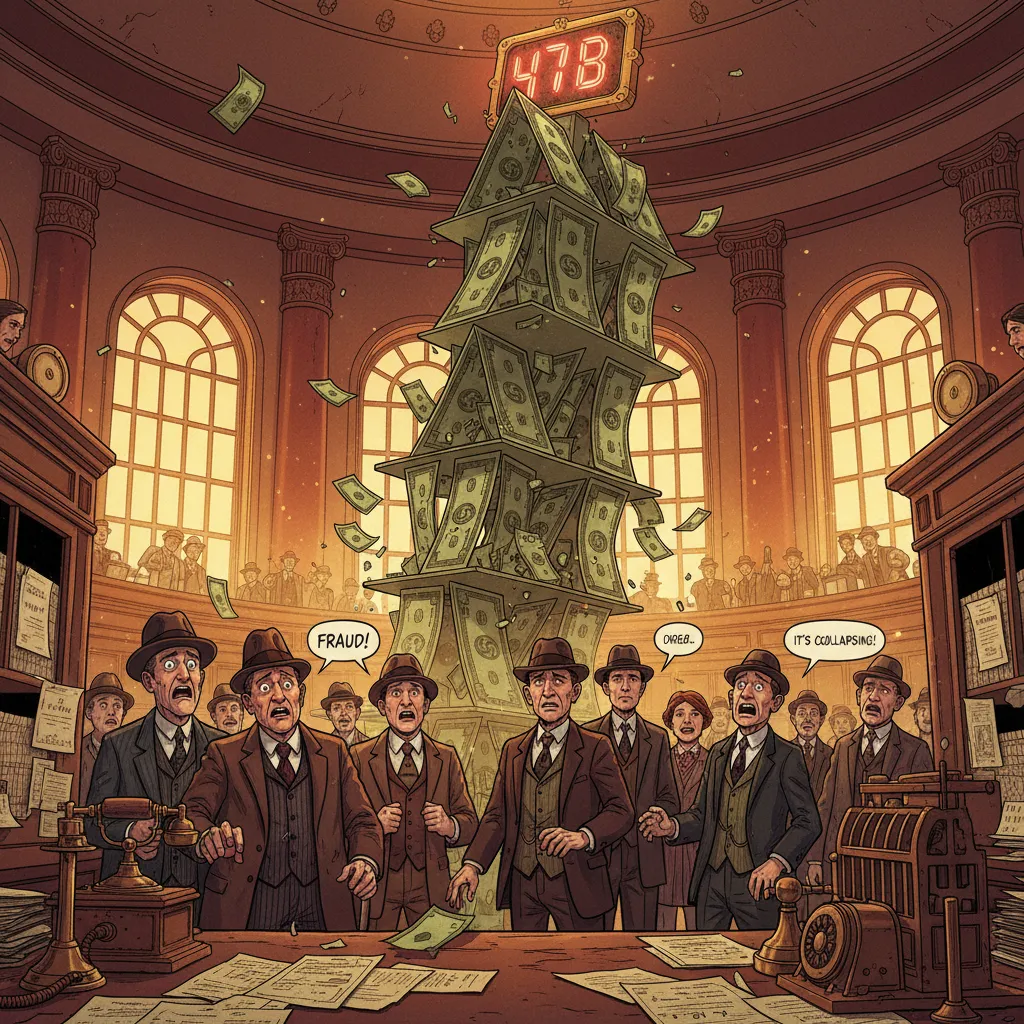 A glass tower of cards built on a foundation of cash — the fragile $47B valuation