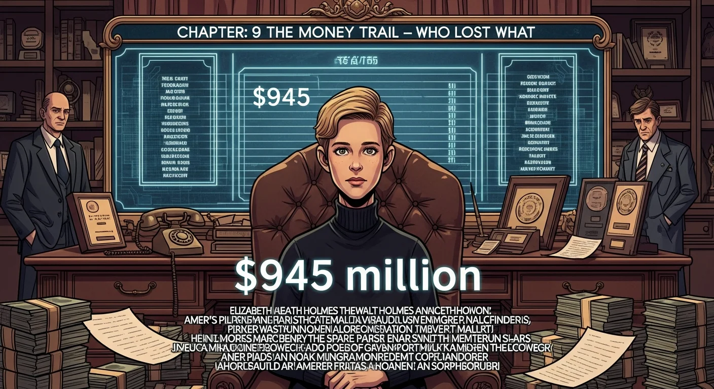 A shattered glass piggy bank with hundred-dollar bills spilling out