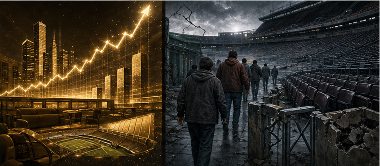Franchise appreciation contrasted with stadium decay and lost fan trust