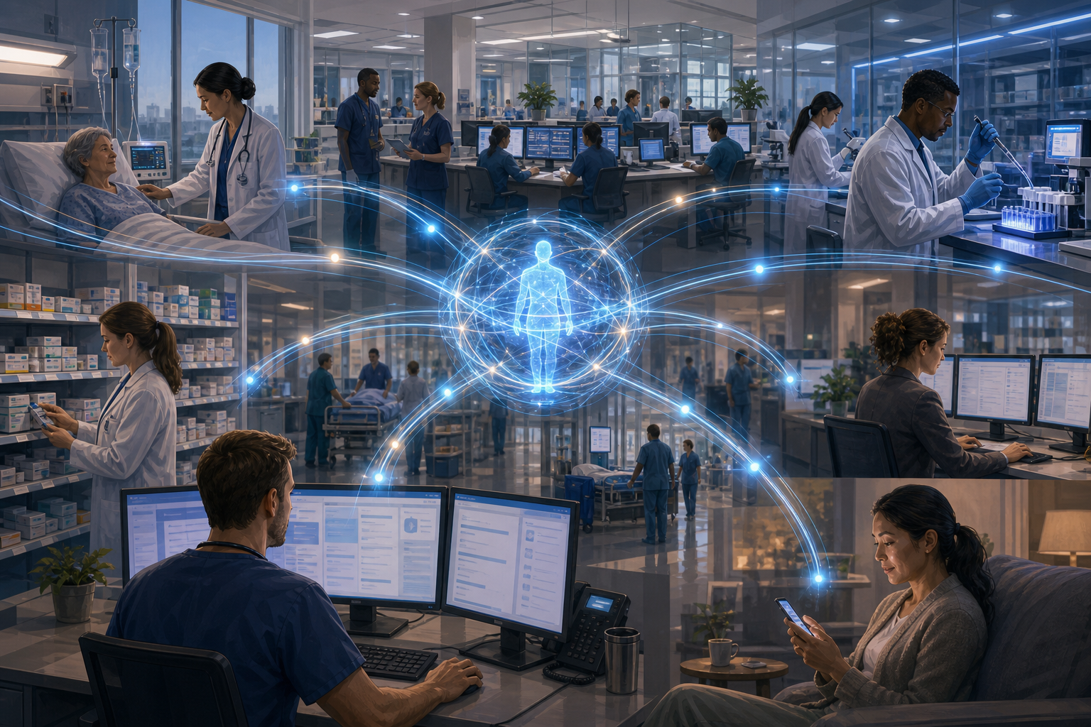 A large hospital connecting clinical care billing scheduling and patient records through one platform