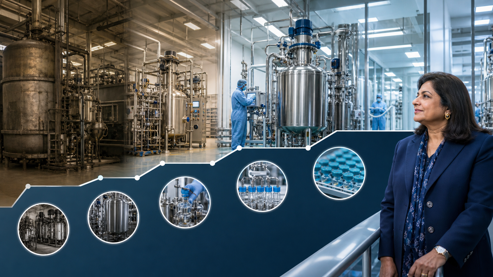 Biocon's fermentation vessels evolving from industrial enzyme production into sophisticated biologics and insulin manufacturing