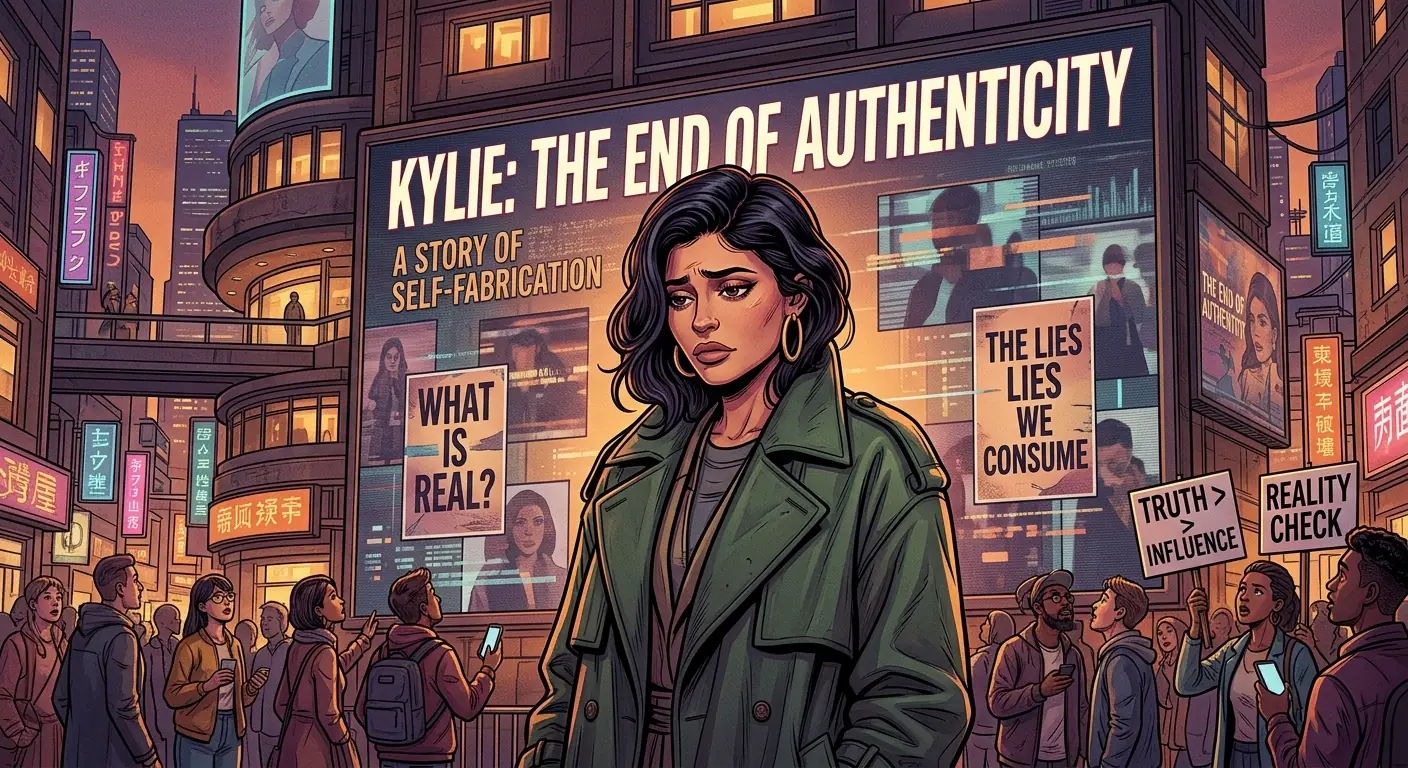 Kylie Jenner in a highly controversial advertising campaign, looking somber