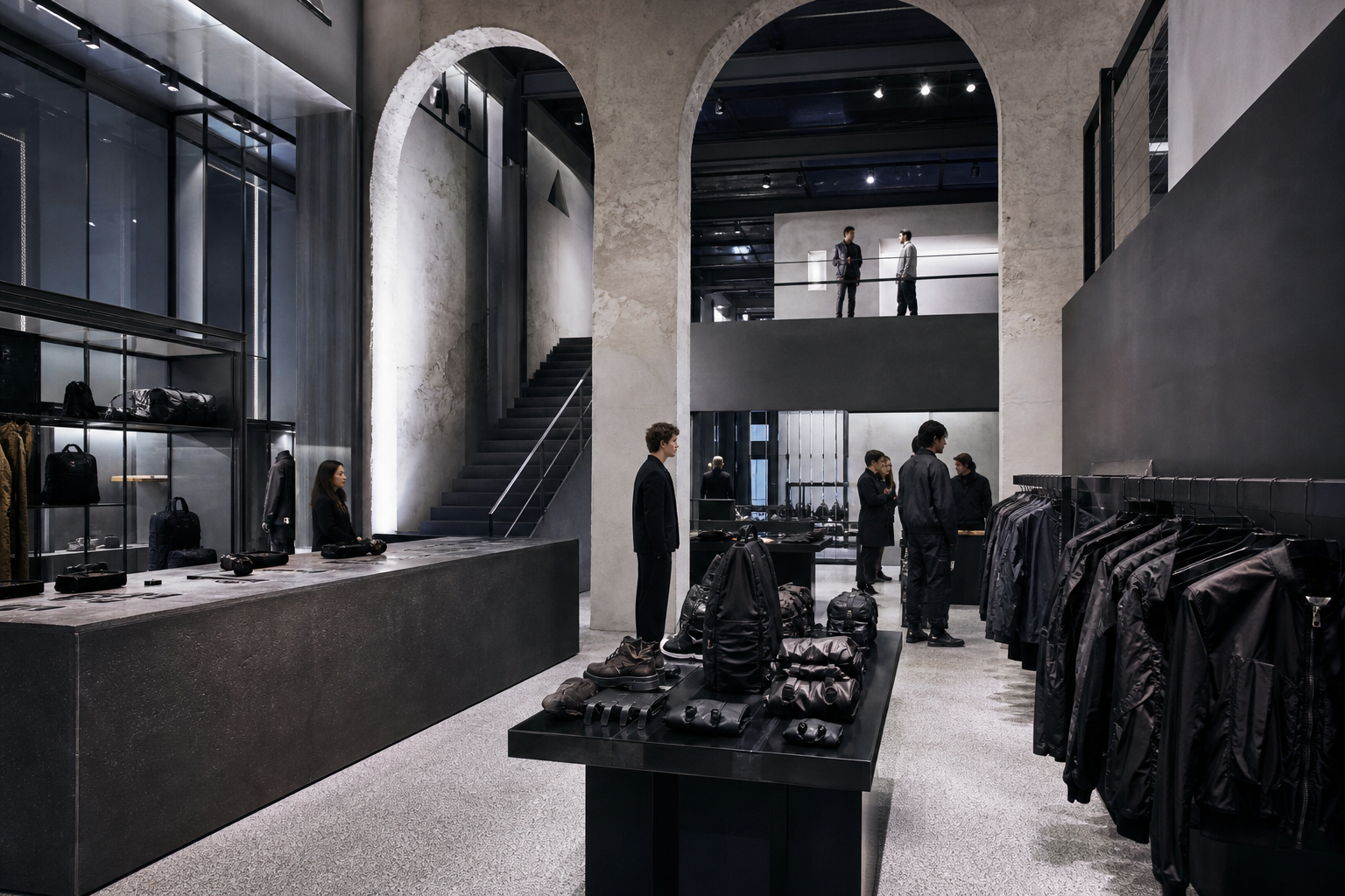 Prada's minimalist global retail network transforming unconventional fashion into controlled luxury theater